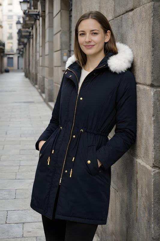 Lotte | Hooded women’s winter jacket with faux fur collar