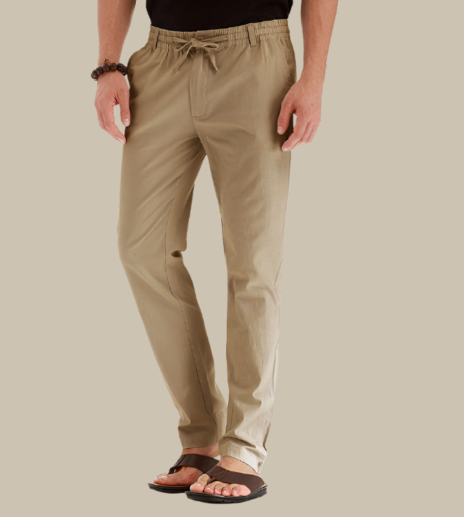 Casual, loose-fitting summer pants with elastic waistband – Mateo