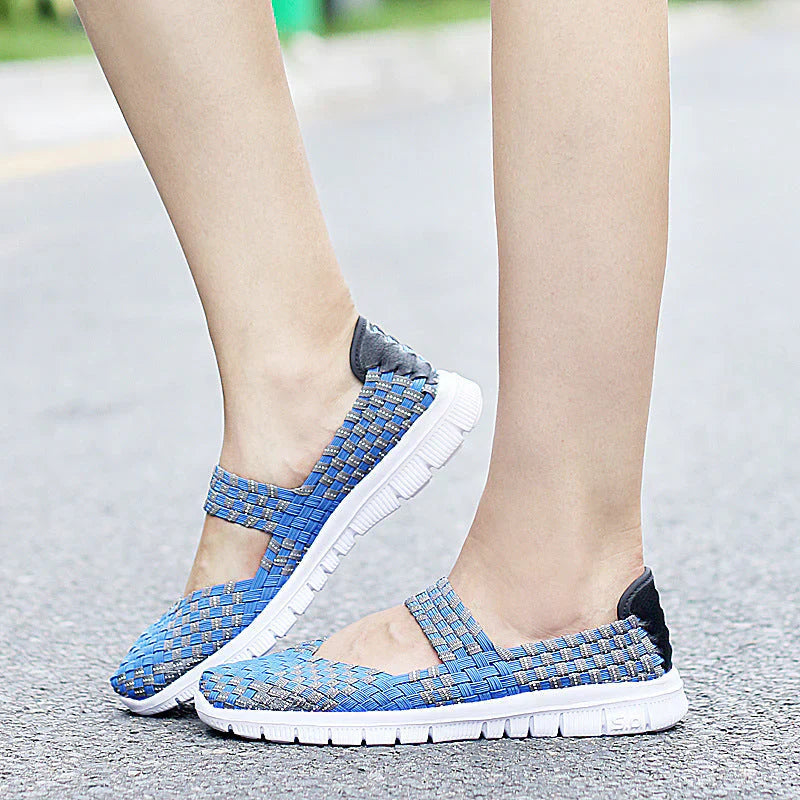 Heidi Elastic Band Woven Lightweight Flat Shoes