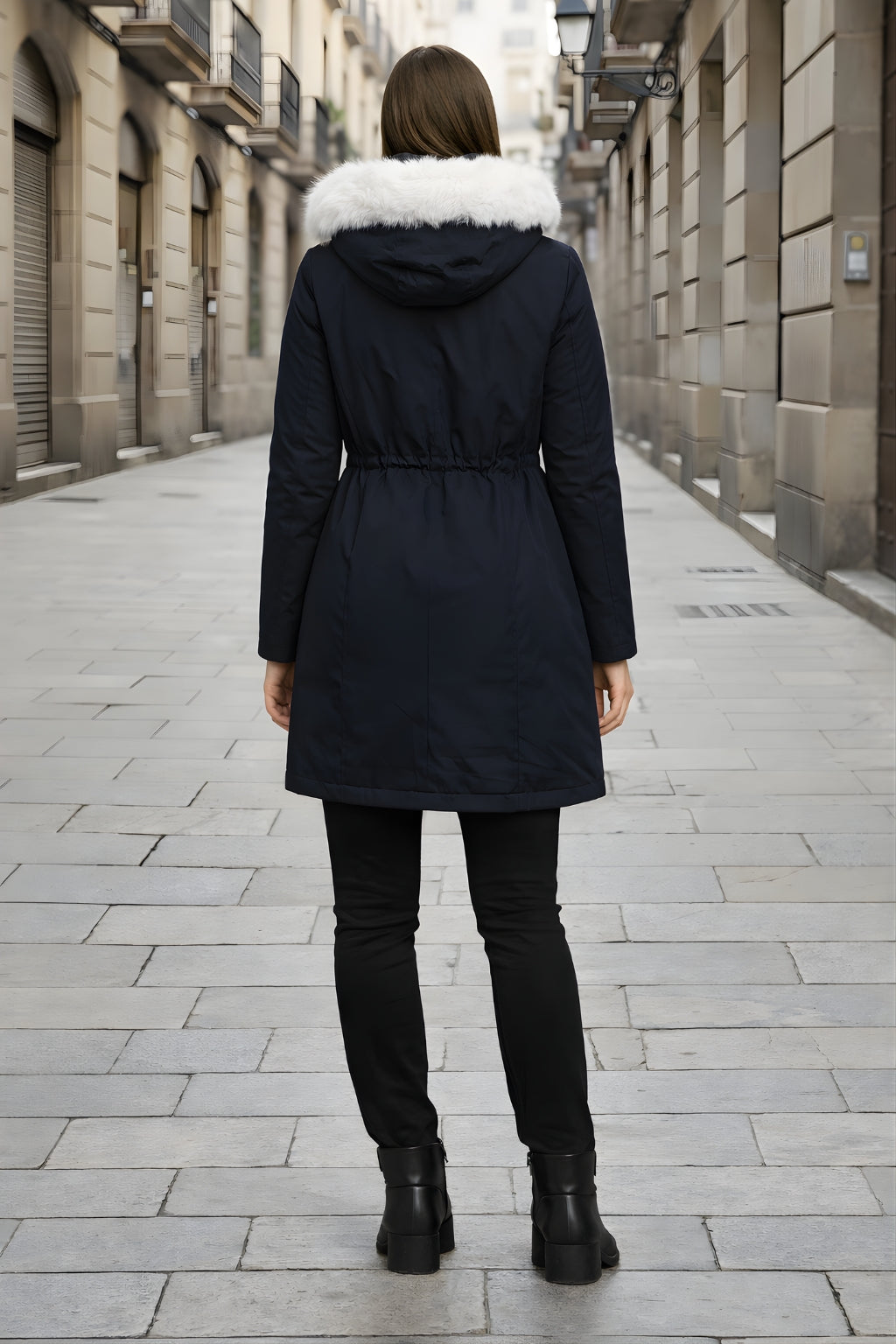 Lotte | Hooded women’s winter jacket with faux fur collar