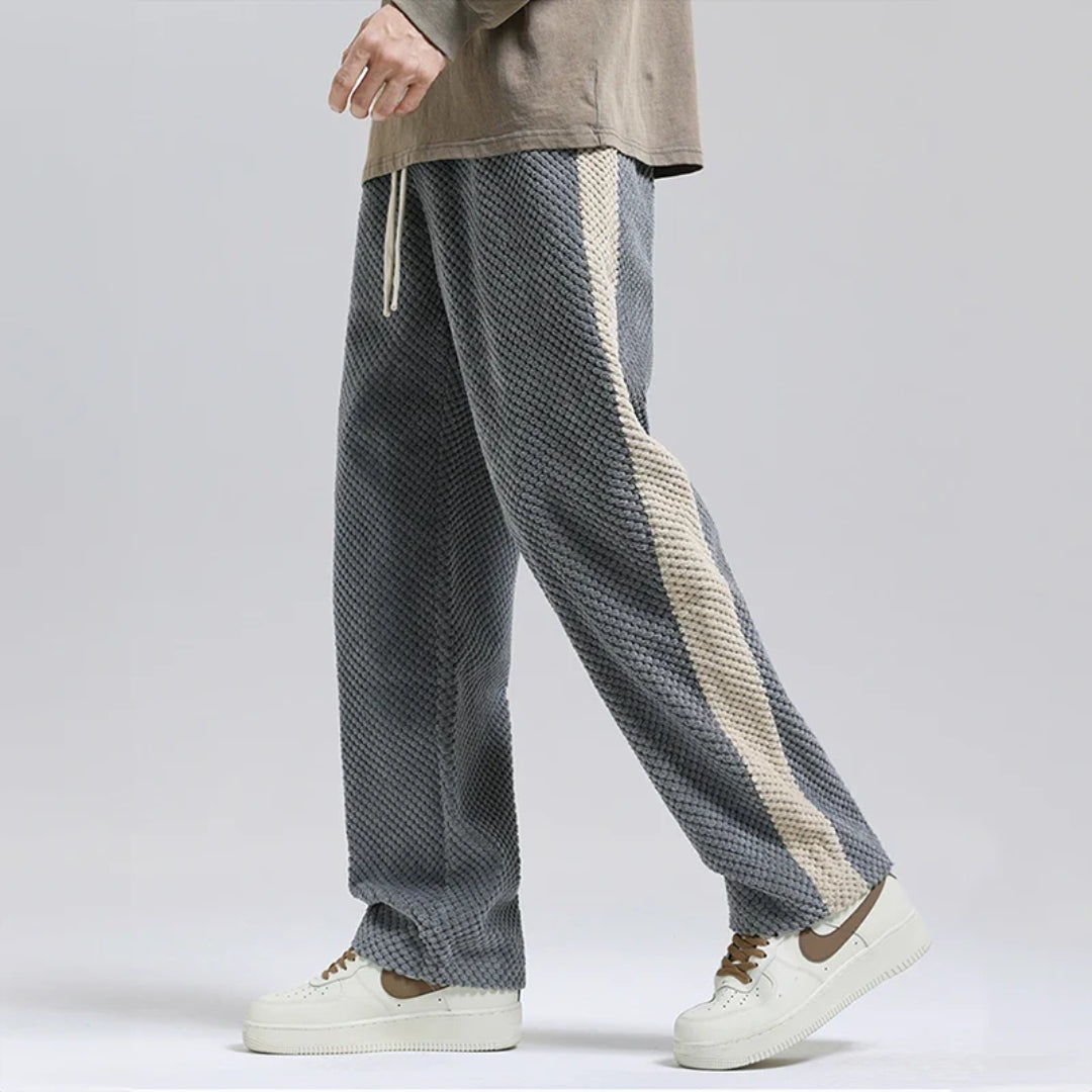 Corduroy Jogging Pants with Waffle Pattern