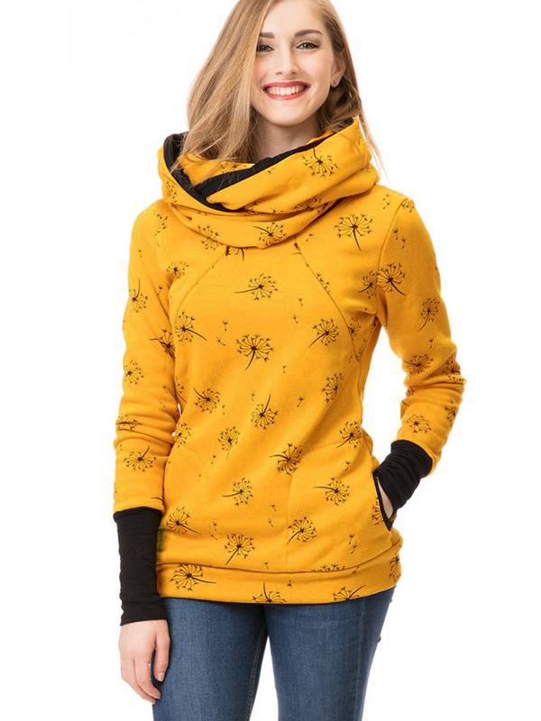 Heidi-Mode Maternity Chaps, Nurse Sweatshirts, Floral Print, Pockets, Zipper, Nursing Clothing