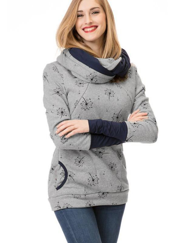 Heidi-Mode Maternity Chaps, Nurse Sweatshirts, Floral Print, Pockets, Zipper, Nursing Clothing