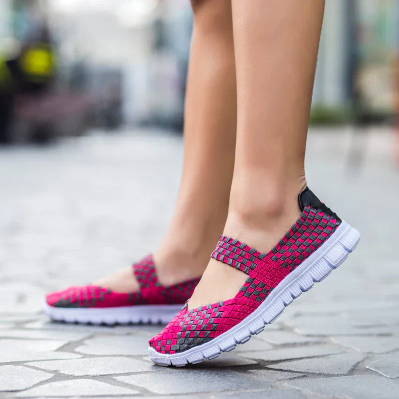 Heidi Elastic Band Woven Lightweight Flat Shoes