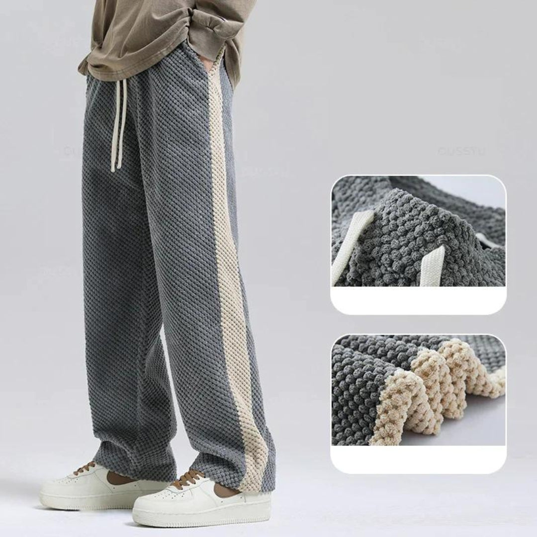 Corduroy Jogging Pants with Waffle Pattern