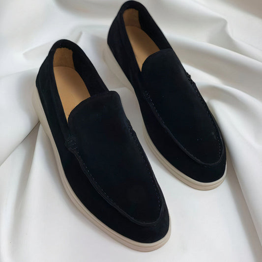 Men's Loafers with Closed Design and Flat Sole