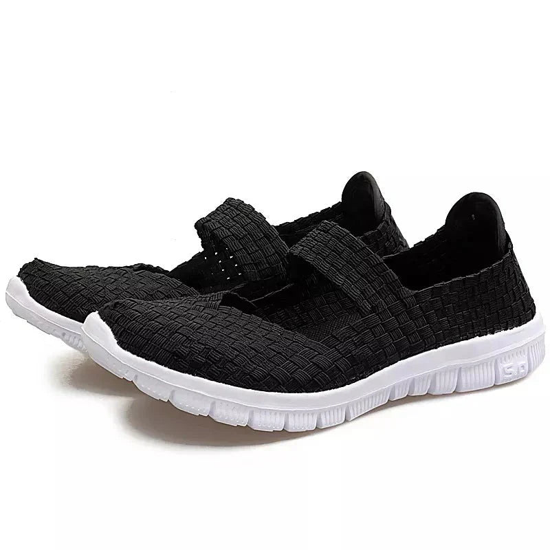 Heidi Elastic Band Woven Lightweight Flat Shoes