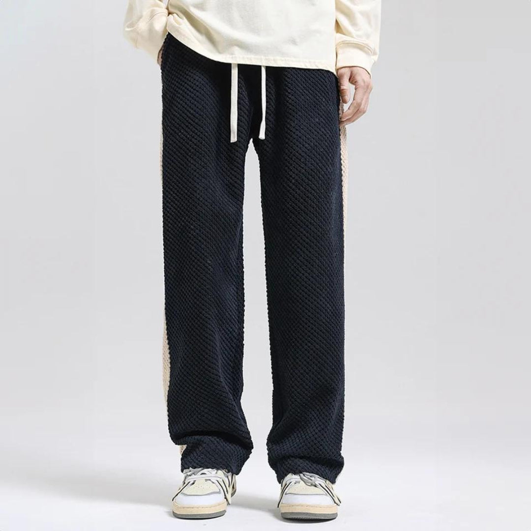 Corduroy Jogging Pants with Waffle Pattern
