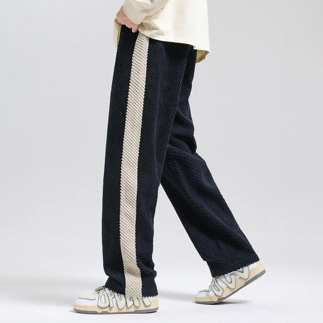 Corduroy Jogging Pants with Waffle Pattern
