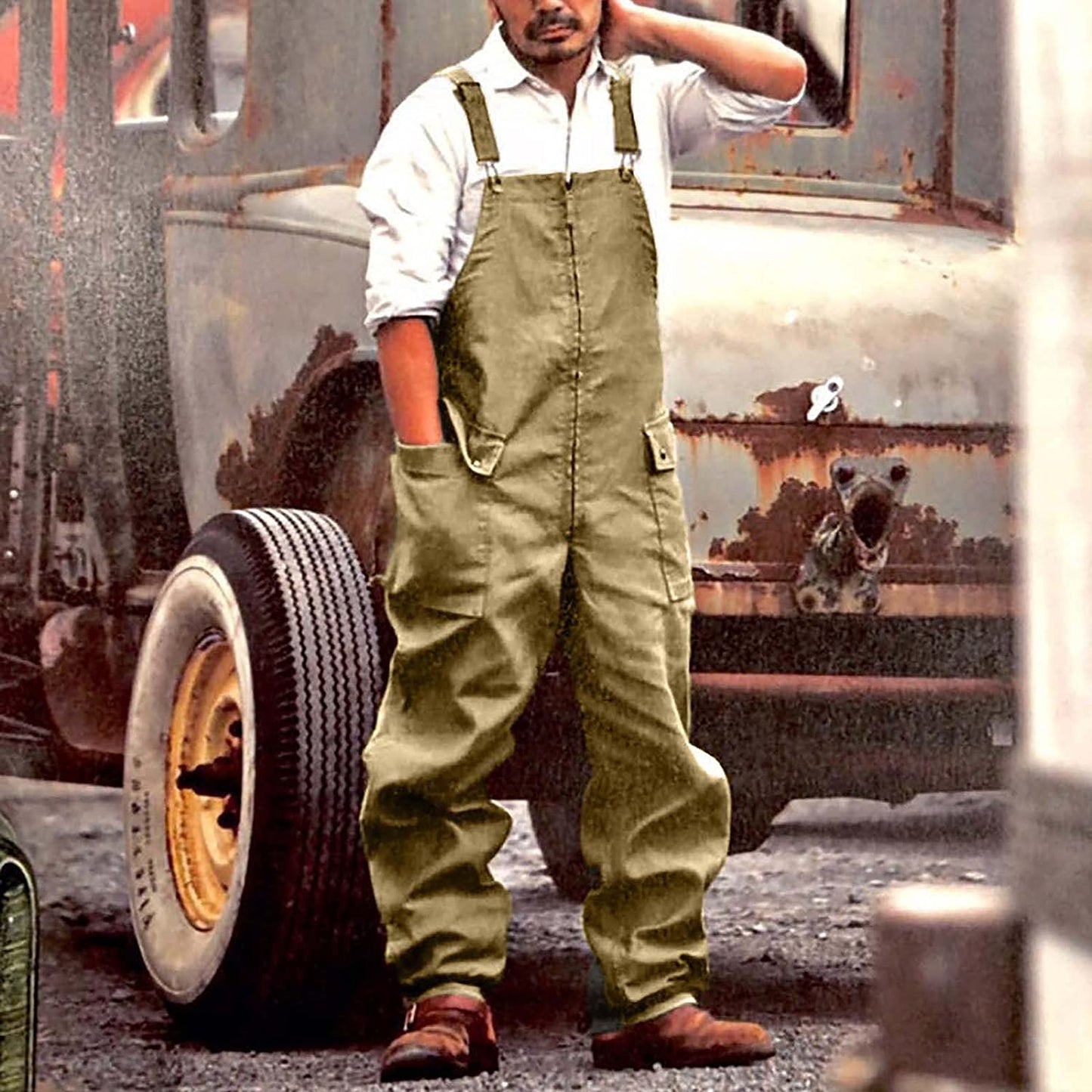 Heidi - Loose-fitting practical overalls with side pockets
