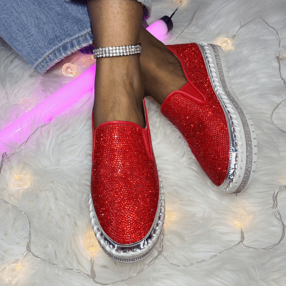 Orthopedic Shoes with Rhinestones