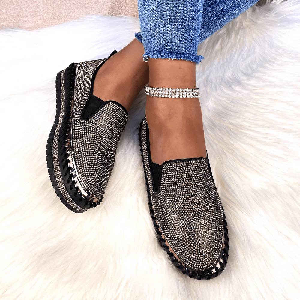 Orthopedic Shoes with Rhinestones