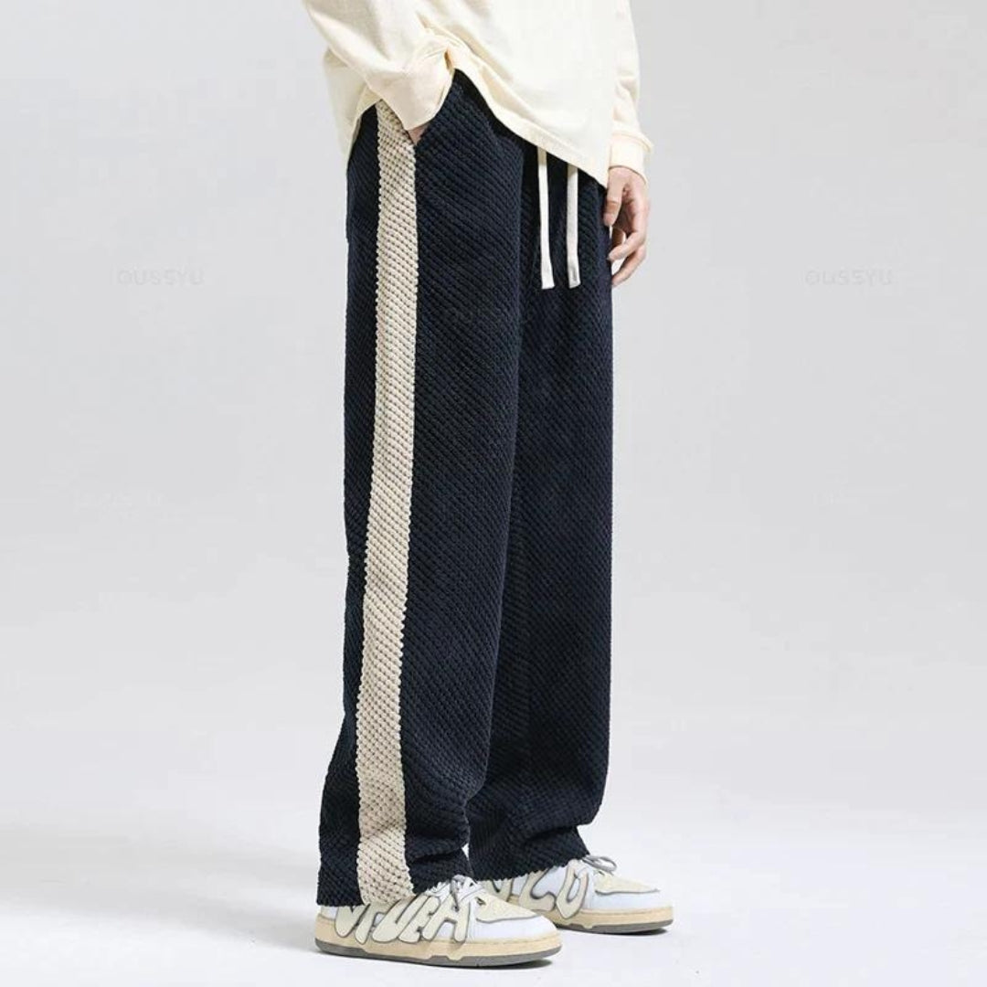Corduroy Jogging Pants with Waffle Pattern