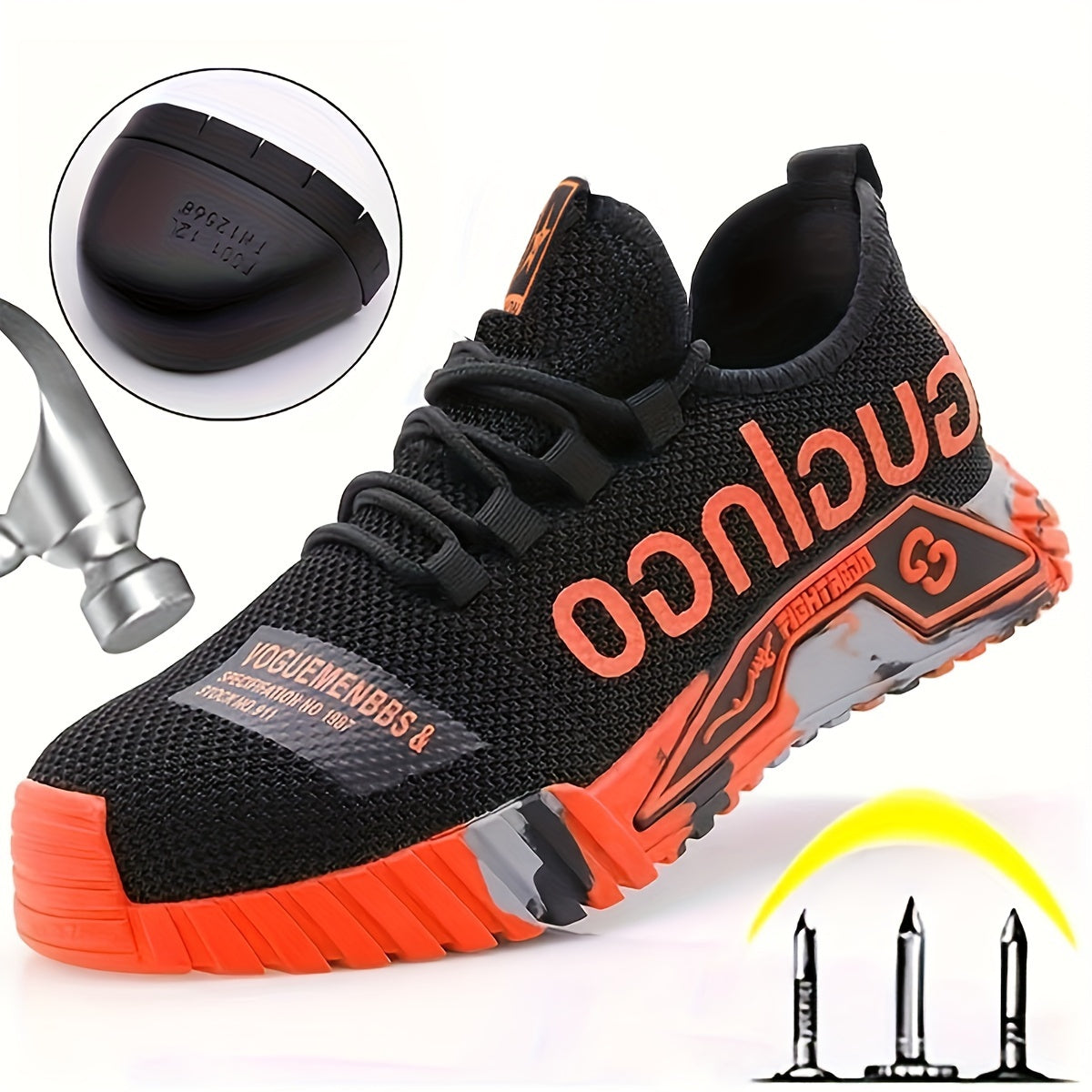 Bright Safety Shoes with Steel Toe