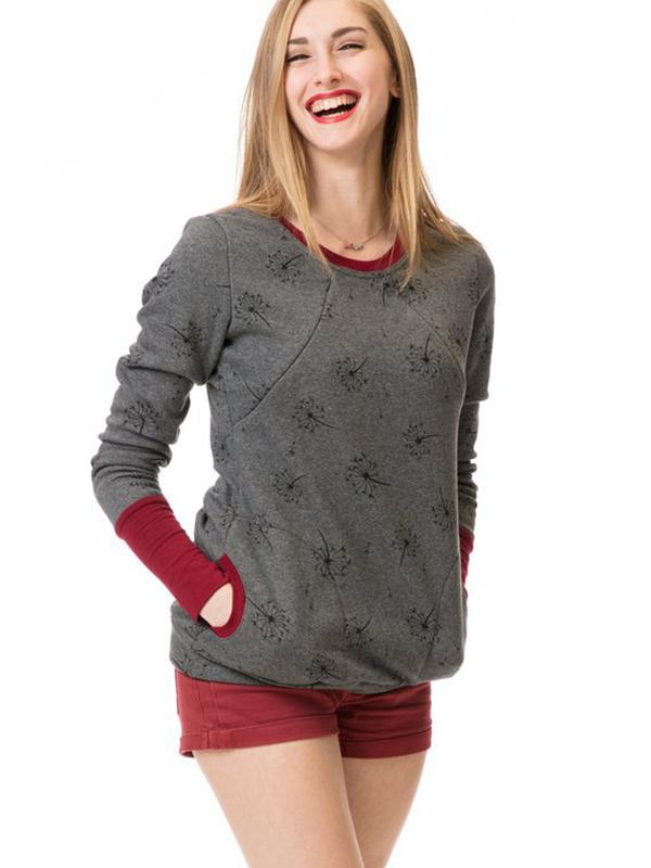 Heidi-Mode Maternity Chaps, Nurse Sweatshirts, Floral Print, Pockets, Zipper, Nursing Clothing