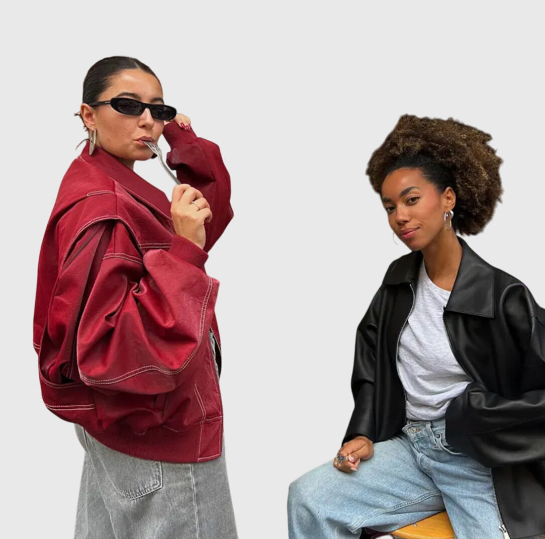 Faye - Oversized Leather Jacket