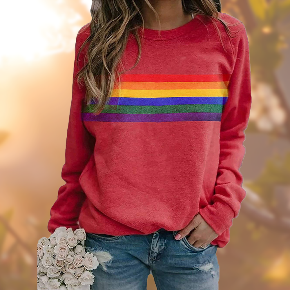 Heidi - Soft Sweater with Rainbow Pattern