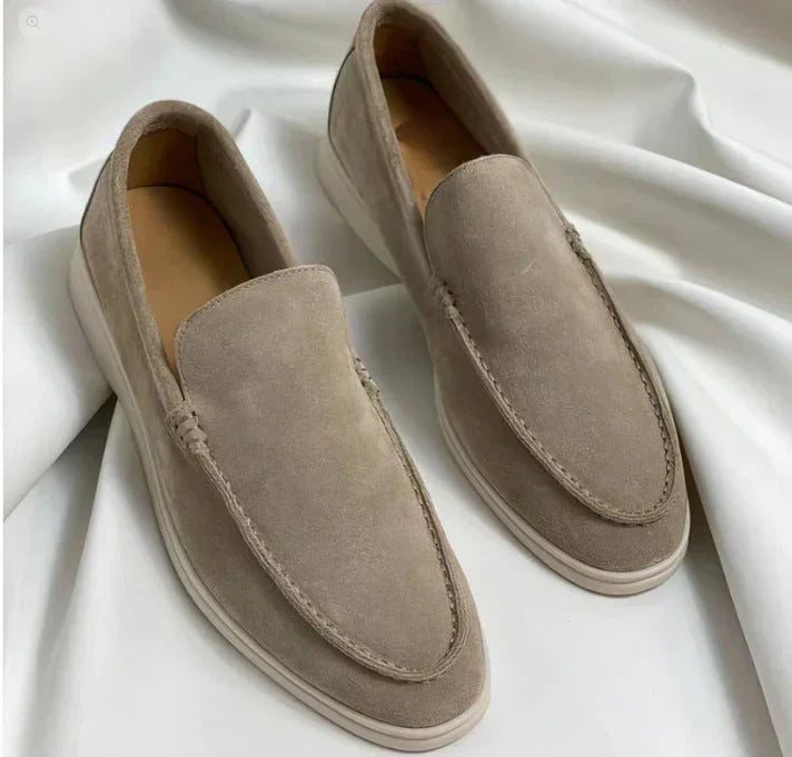 Men's Loafers with Closed Design and Flat Sole