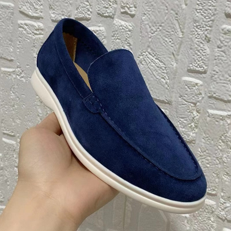 Men's Loafers with Closed Design and Flat Sole