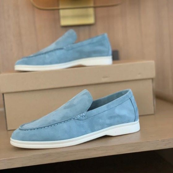 Men's Loafers with Closed Design and Flat Sole