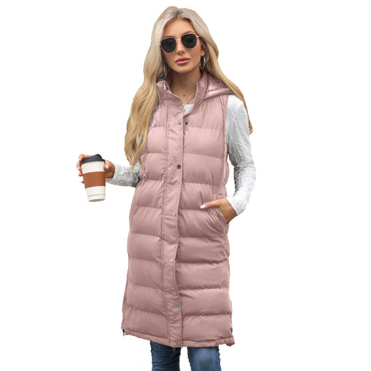 Kutsara - Casual Sleeveless Hooded Long Vest