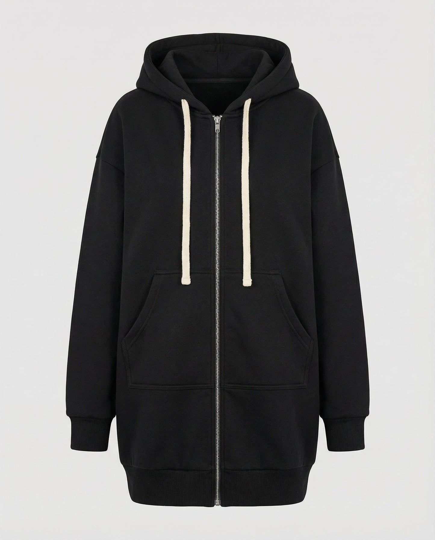 Heidi-Mode | Knee-Length Zip-Up Hoodie