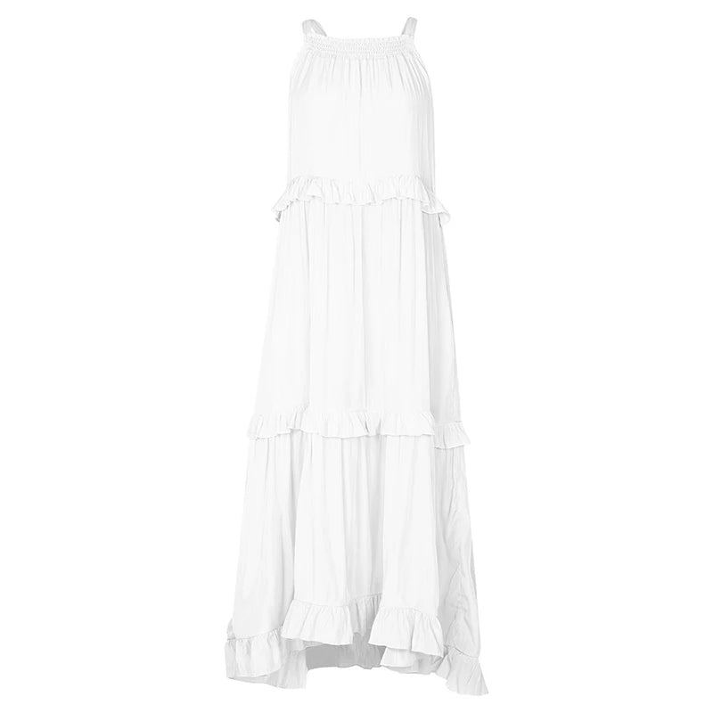 Leau | Halter Ruffle Maxi Dress