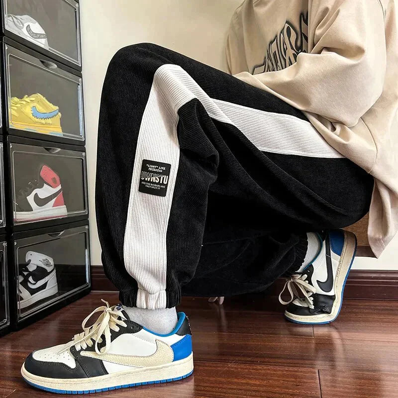 Heidi-Mode Streetwear Men's Jogging Pants in Patch Design