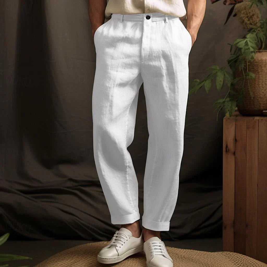 Heidi-Mode | Men's Linen Pants Airy Summer Pants with Regular Fit