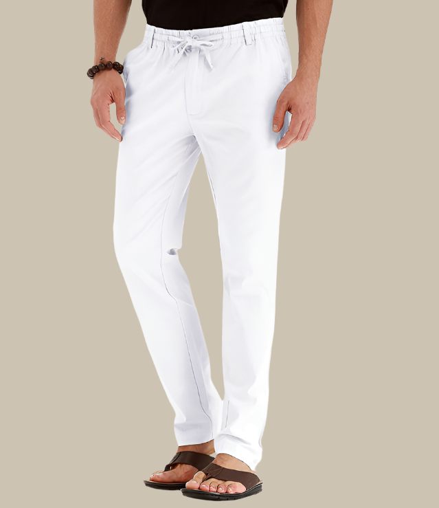 Casual, loose-fitting summer pants with elastic waistband – Mateo