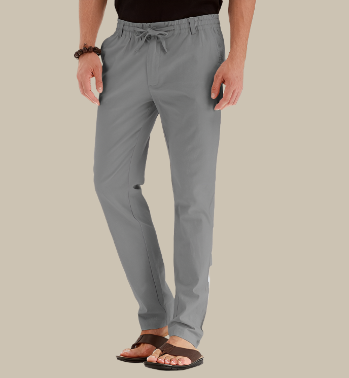 Casual, loose-fitting summer pants with elastic waistband – Mateo