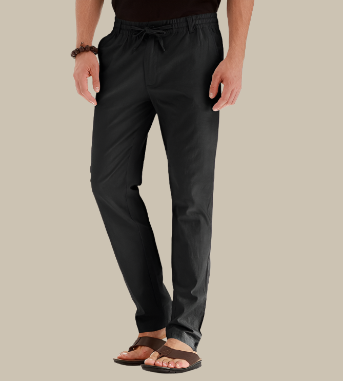 Casual, loose-fitting summer pants with elastic waistband – Mateo