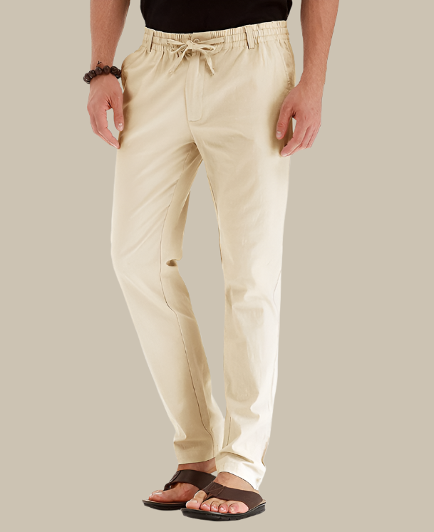 Casual, loose-fitting summer pants with elastic waistband – Mateo