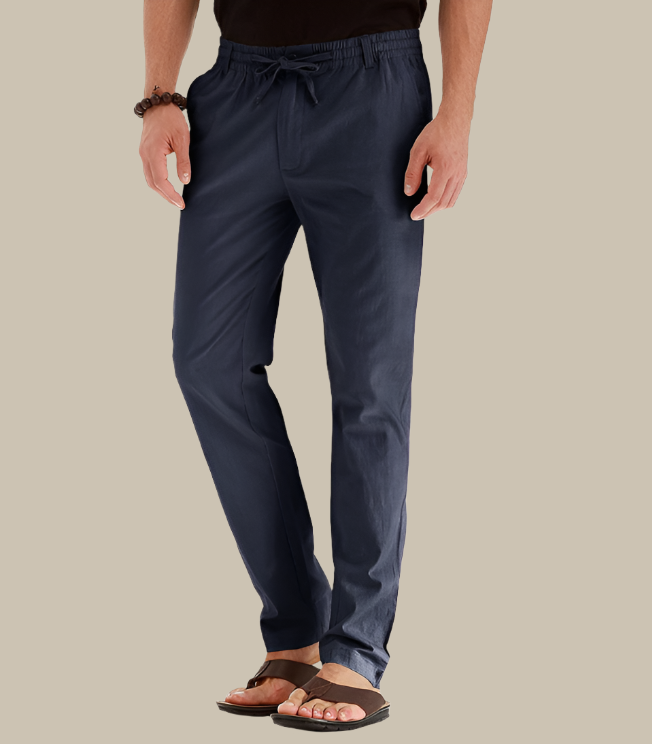 Casual, loose-fitting summer pants with elastic waistband – Mateo