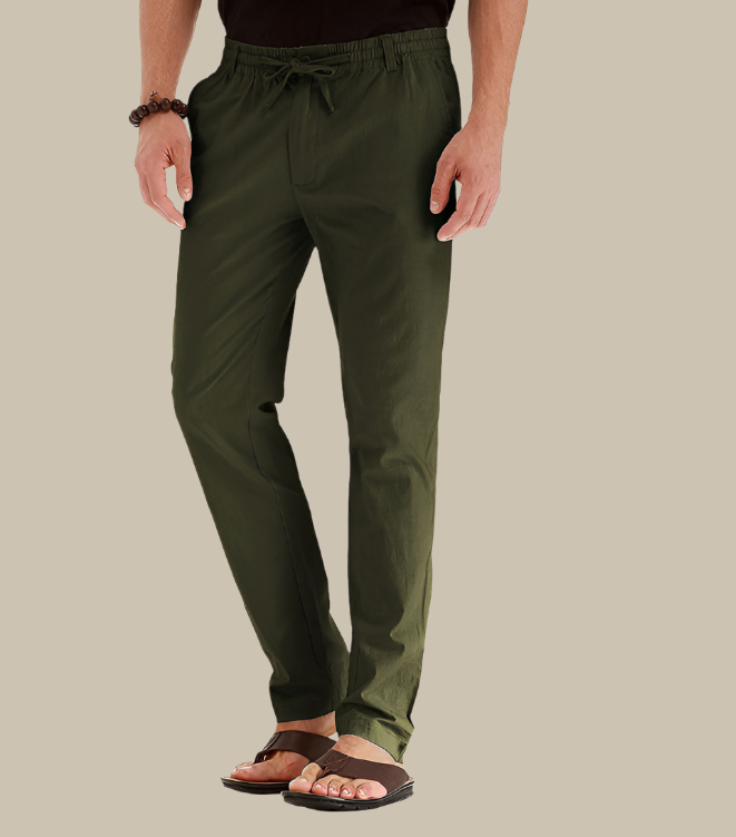 Casual, loose-fitting summer pants with elastic waistband – Mateo