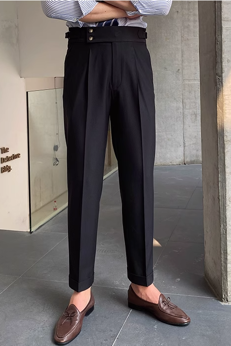 Heidi-Mode - Classic Pleated Trousers with Belt Loops