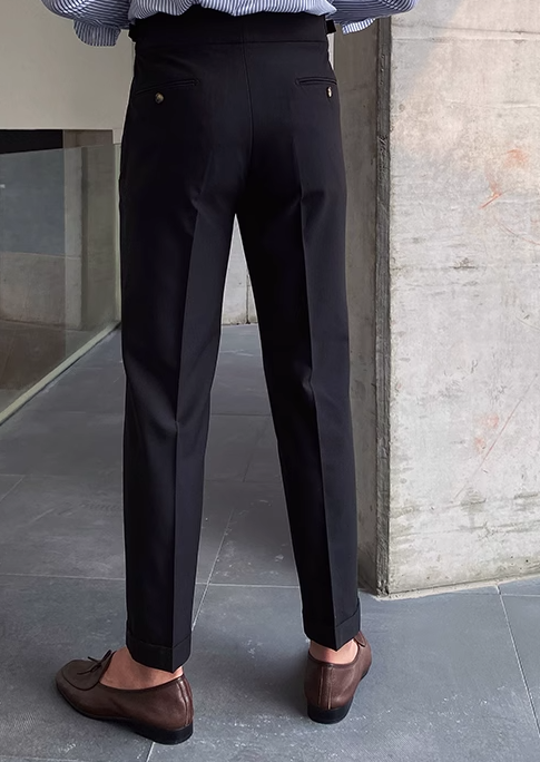 Heidi-Mode - Classic Pleated Trousers with Belt Loops