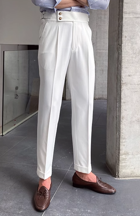 Heidi-Mode - Classic Pleated Trousers with Belt Loops