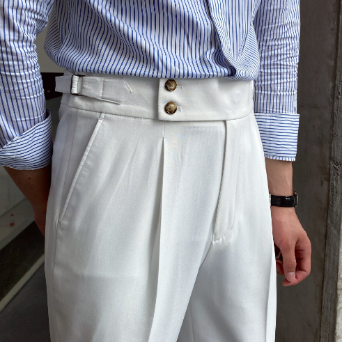 Heidi-Mode - Classic Pleated Trousers with Belt Loops