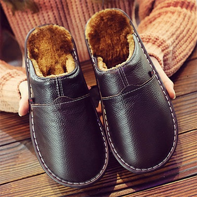 "Heidi Mode – Waterproof Brown Slippers for Men"