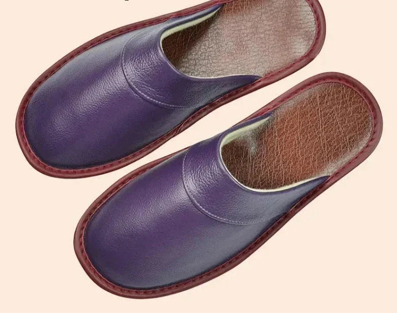 Heidi-Style – Comfortable Men's Slippers Made of Black Cowhide